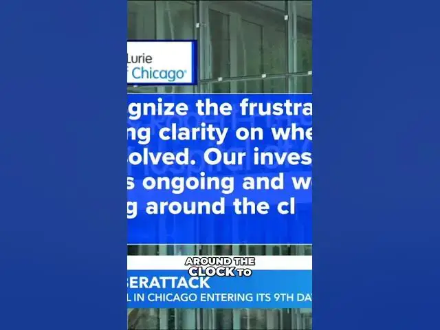 'Video thumbnail for Cyber Attack Shuts Down Chicago Children's Hospital: FBI Investigates 9+ day outage #CISO #HIPAA'