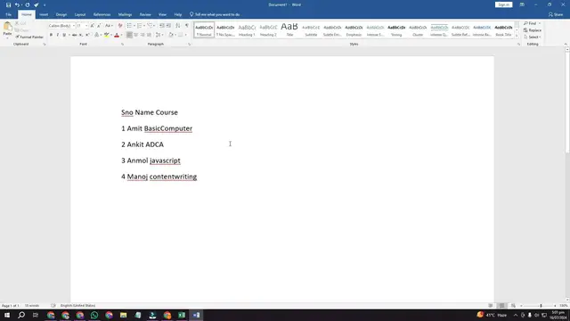 Video thumbnail for Text to Table in MS Word