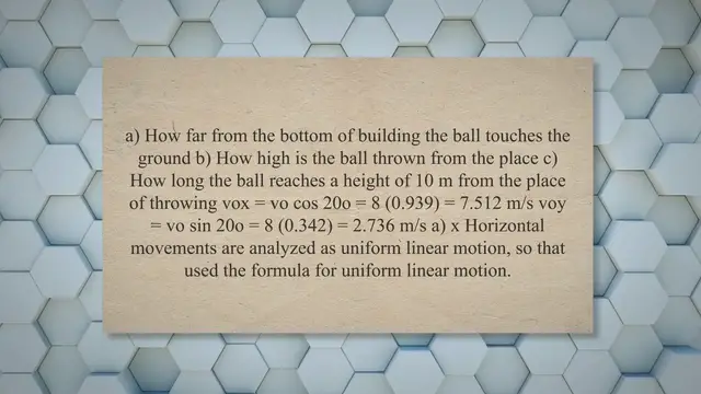 Video thumbnail for Parabolic motion Work and kinetic energy Linear momentum Linear and angular motion Problems and Solutions
