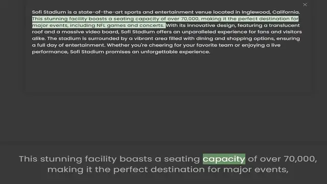 Video thumbnail for This stunning facility boasts a seating capacity of over 70,000, making it the perfect destination for major events, including NFL games and concerts. With its innovative design, featuring a translucent roof and a massive video board,
