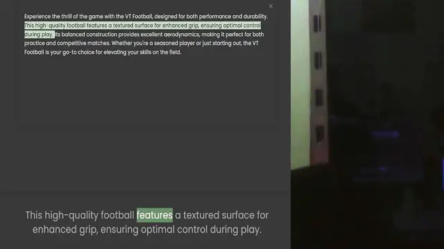 Video thumbnail for This high-quality football features a textured surface for enhanced grip, ensuring optimal control during play. Its balanced construction provides excellent aerodynamics, making it perfect for both practice and competitive matches. Whethe