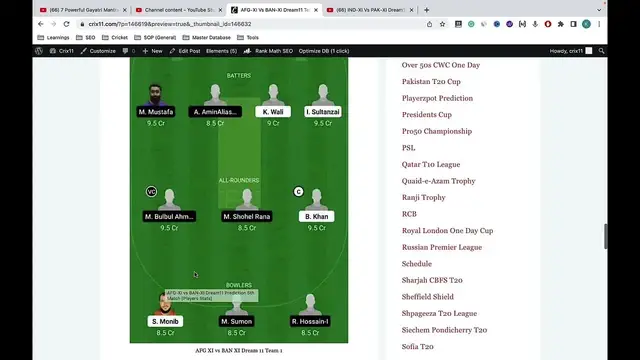 Video thumbnail for AFG-XI vs BAN-XI Dream11 Prediction AFGXI vs BANXI Dream11 Team AFG XI vs BAN XI Dream11 Team Today