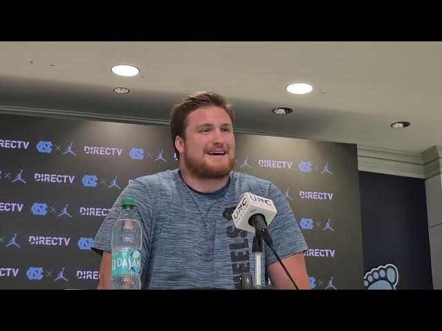 Video thumbnail for #UNC offensive lineman Christo Kelly and defensive lineman Melkart Abou Jaoude press conference