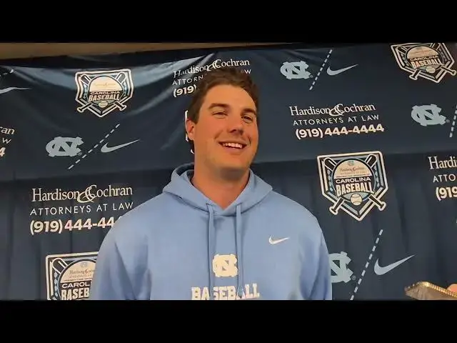 'Video thumbnail for #UNC coach Scott Forbes, pitcher Jake Knapp and first baseman Hunter Stokely after Heels sweep DH'