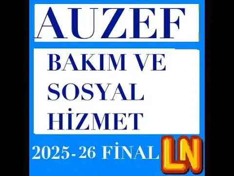 Video thumbnail for Bakım ve Sosyal Hizmet 2025-2026 Final Soruları