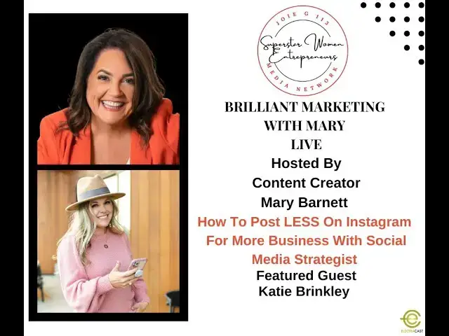'Video thumbnail for 201. How To Post LESS On Instagram For More Business With Social Media Strategist Katie Brinkley'