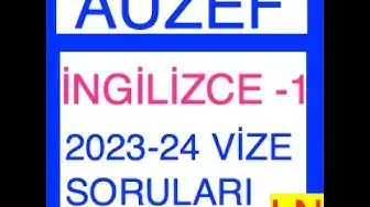 Video thumbnail for İngilizce -1 2023-2024 Vize Soruları