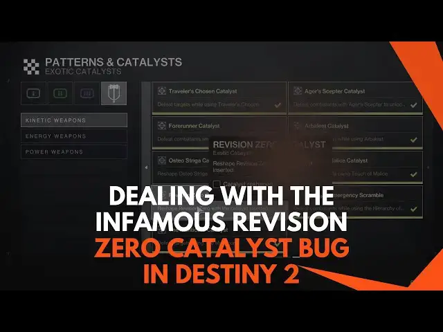 Video thumbnail for Dealing With the Infamous Revision Zero Catalyst Bug in Destiny 2