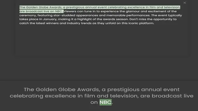 Video thumbnail for are broadcast live on NBC. Viewers can tune in to experience the glamour and excitement of the ceremony, featuring star-studded appearances and memorable performances. The event typically takes place in January, making it a highlight of t