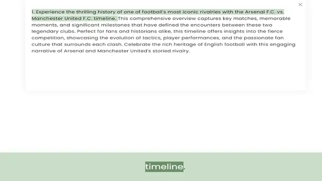 Video thumbnail for Manchester United F.C. timeline. This comprehensive overview captures key matches, memorable moments, and significant milestones that have defined the encounters between these two legendary clubs. Perfect for fans and historians alike, th