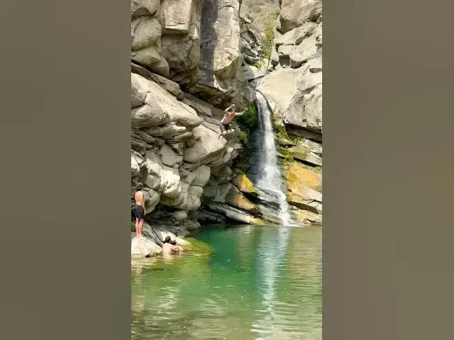 'Video thumbnail for Swimming under waterfalls and filming on  the trails in Ojai Valley, California. #waterfall'
