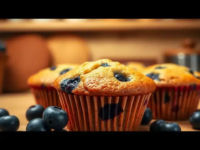 'Video thumbnail for 🫐 Bakery-Style Blueberry Muffins — Bursting with Juicy Berries!'