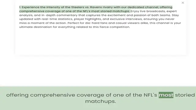 Video thumbnail for comprehensive coverage of one of the NFL's most storied matchups. Enjoy live broadcasts, expert analysis, and in-depth commentary that captures the excitement and passion of both teams. Stay updated with real-time statistics, player highl