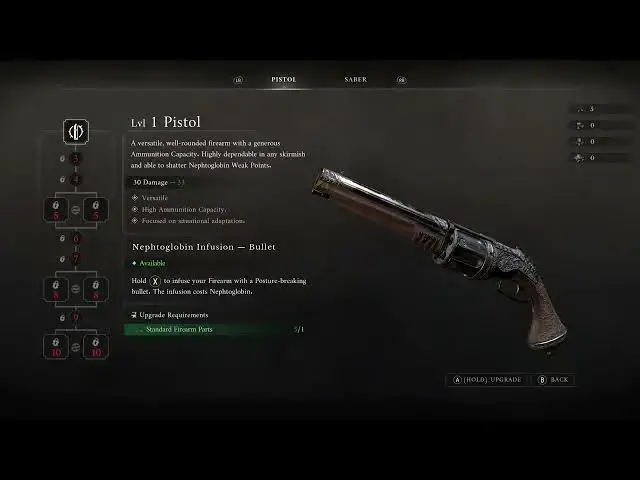 Video thumbnail for Valor Mortis - Chapter 3: Abandoned Church: Upgrading Weapons at James' Iron Bench: Pistol and Saber