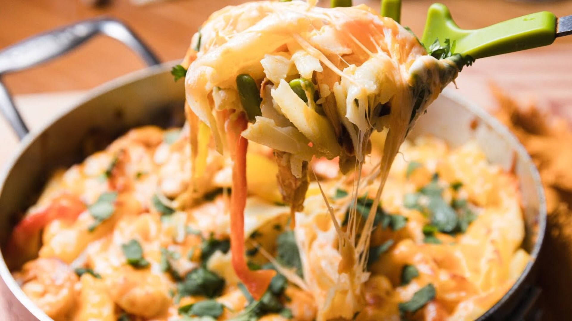 Video thumbnail for Shrimp Fajita Pasta Bake Recipe