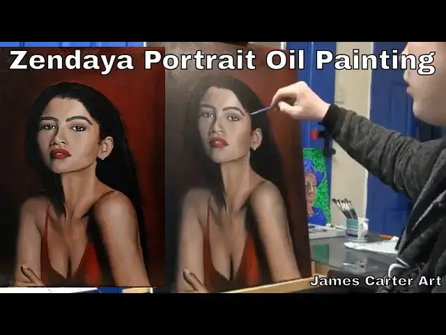 Video thumbnail for Zendaya Portrait Oil Painting