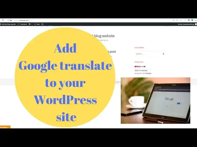 'Video thumbnail for Google translate - How to add to WordPress site guide'
