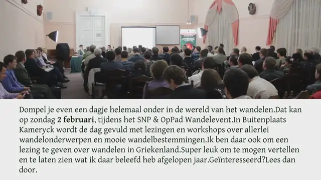Video thumbnail for Laat je inspireren op het SNP & OpPad Wandelevent