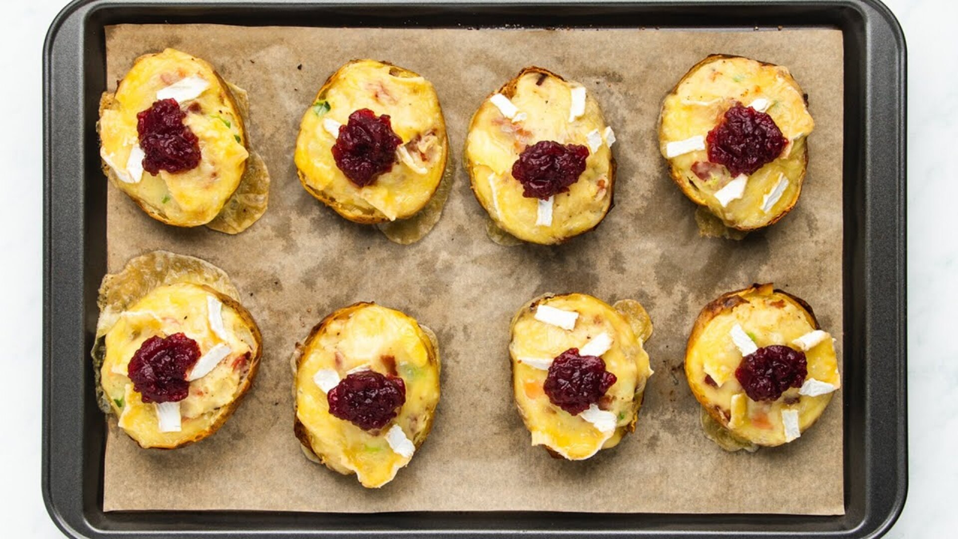 Video thumbnail for Brie And Bacon Potato Skins Recipe