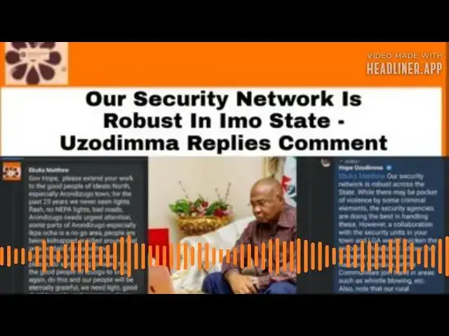 Video thumbnail for Our Security Network Is Robust In Imo State - Uzodimma Replies Comment ~ OsazuwaAkonedo