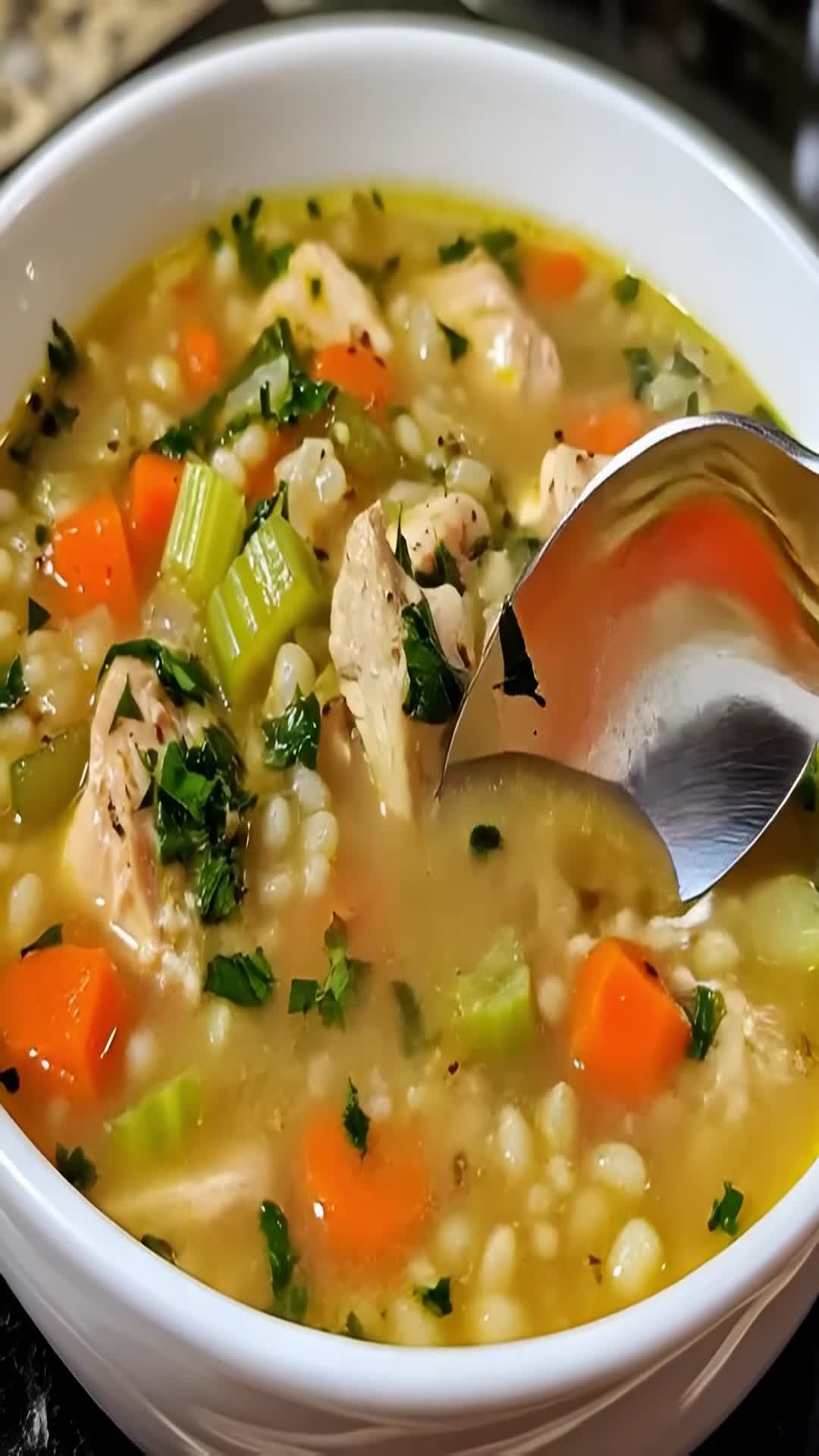 Video thumbnail for Chicken Barley Soup