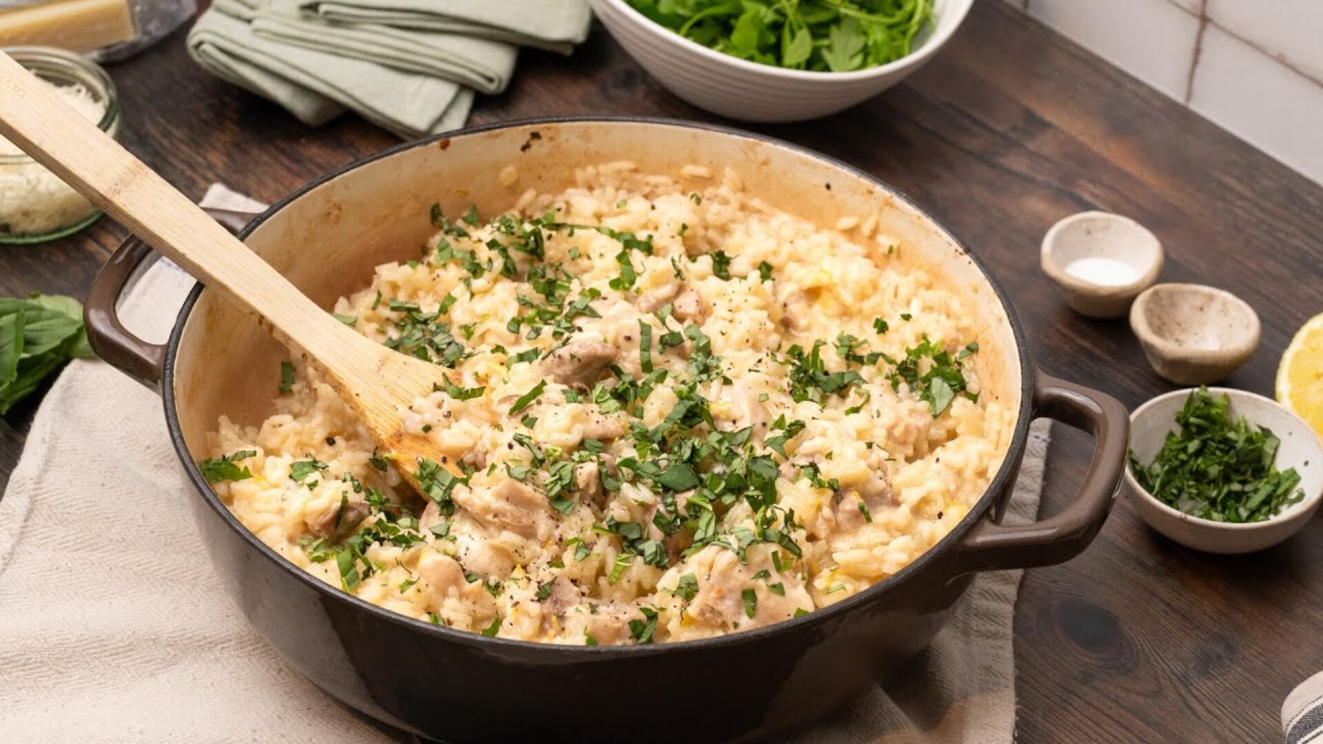 Video thumbnail for Lemon Chicken Oven Risotto Recipe