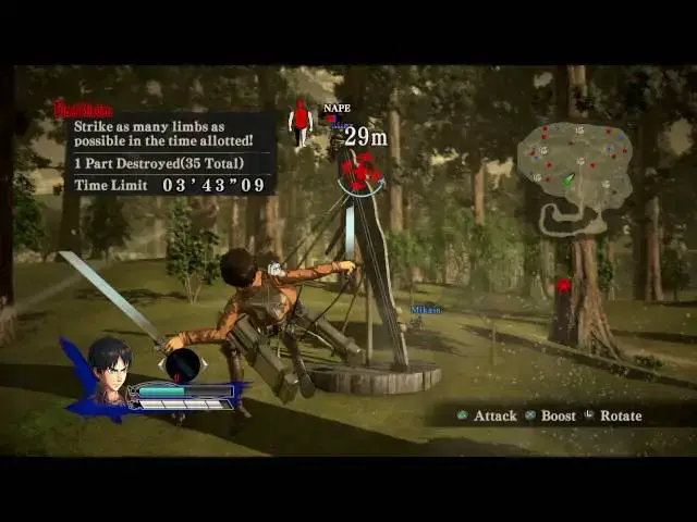 Video thumbnail for Attack on Titan - Prologue The 104th Cadet Corps: Eren Move, Boost, Titan Dummies, Resupply Tutorial