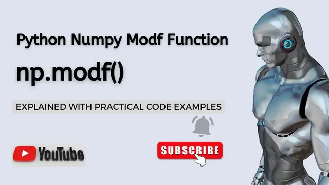 Video thumbnail for Python Numpy modf Function Explained | Python  Numpy Function | Numpy Python Tutorial