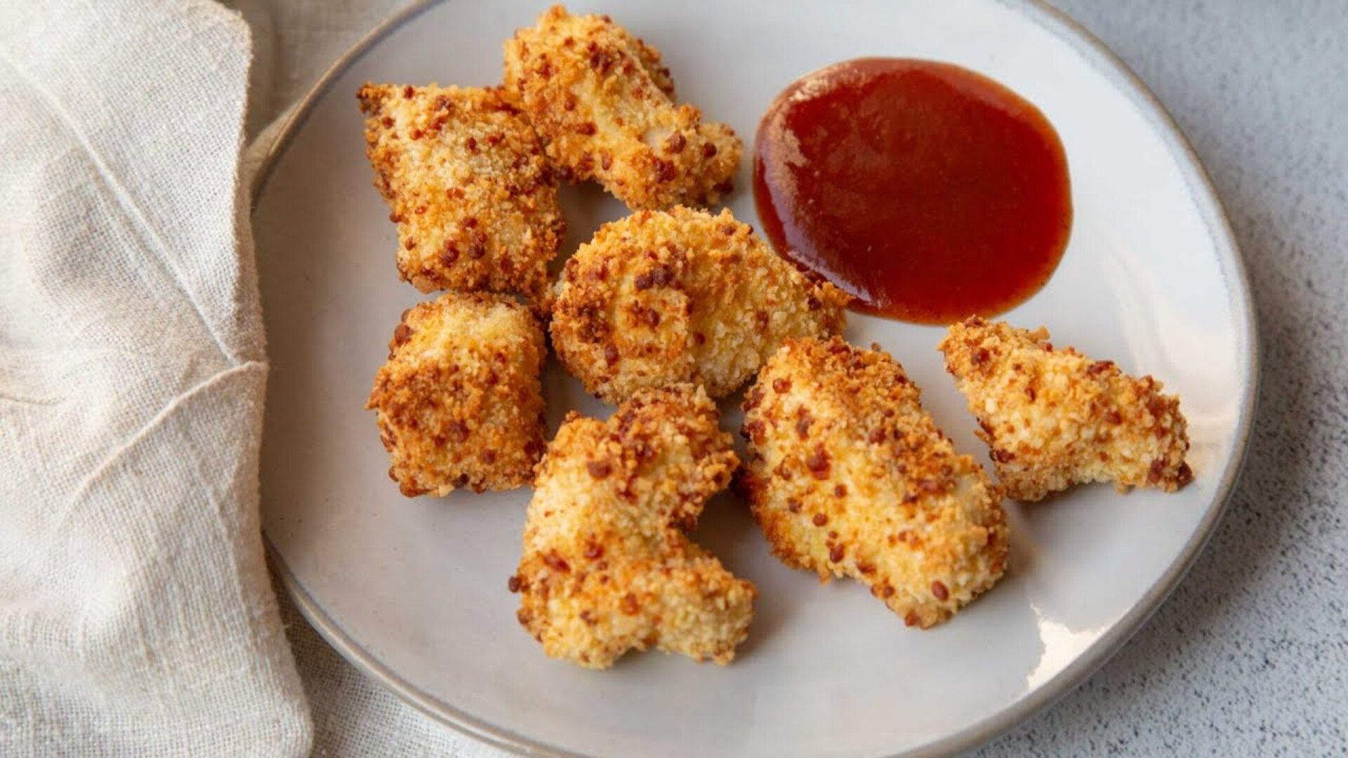 Video thumbnail for Panko-Coated Air Fryer Popcorn Chicken Recipe