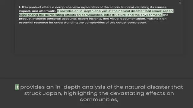 Video thumbnail for impact, and aftermath. It provides an in-depth analysis of the natural disaster that struck Japan, highlighting the devastating effects on communities, infrastructure, and the environment. The product includes personal accounts, expert in