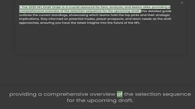 Video thumbnail for comprehensive overview of the selection sequence for the upcoming draft. This detailed guide outlines the current standings, showcasing which teams hold the top picks and their strategic implications. Stay informed on potential trades, pl