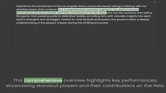 Video thumbnail for detailed player stats analysis. This comprehensive overview highlights key performances, showcasing standout players and their contributions on the field. Dive into the statistics that define the game, from passing yards to defensive