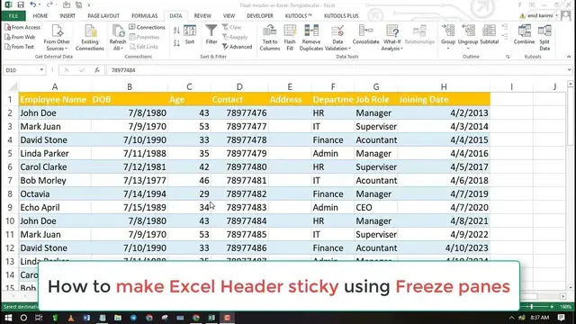 Video thumbnail for How to make Excel header float or sticky