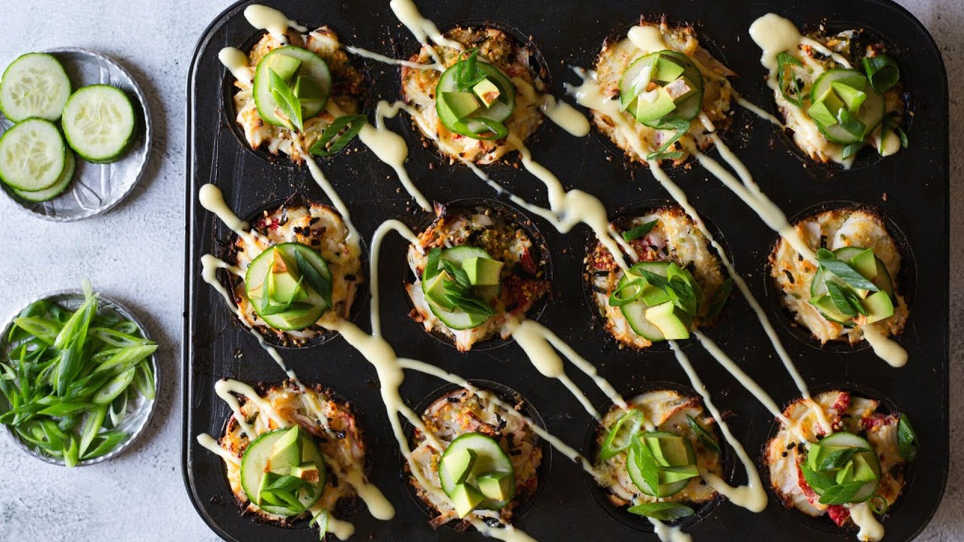 Video thumbnail for Mini Sushi Bake Cups Recipe