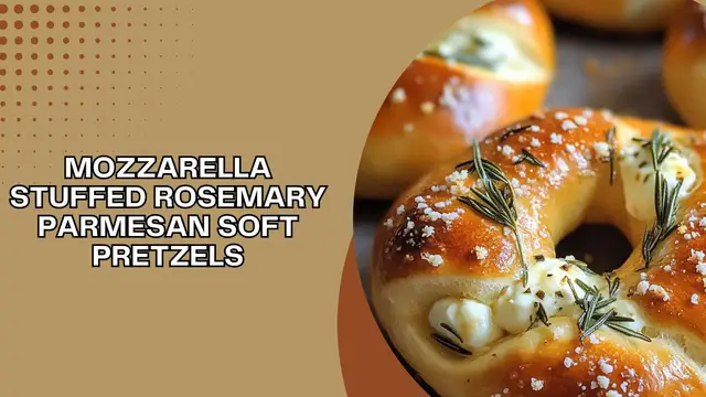 'Video thumbnail for Mozzarella Stuffed Rosemary Parmesan Soft Pretzels'