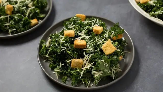 Video thumbnail for Easy Kale Caesar Salad Recipe