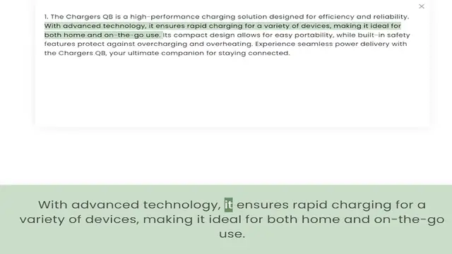 Video thumbnail for With advanced technology, it ensures rapid charging for a variety of devices, making it ideal for both home and on-the-go use. Its compact design allows for easy portability, while built-in safety features protect against overcharging and