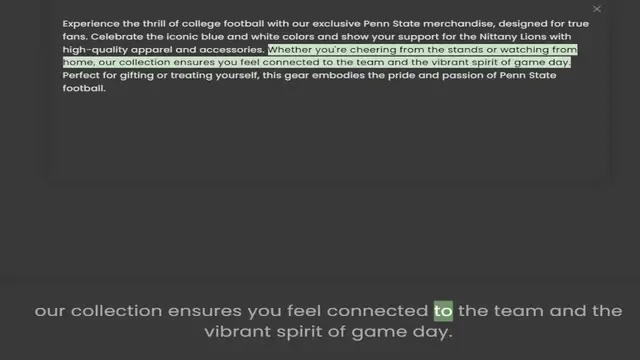 Video thumbnail for fans. Celebrate the iconic blue and white colors and show your support for the Nittany Lions with high-quality apparel and accessories. Whether you're cheering from the stands or watching from home, our collection ensures you feel connect