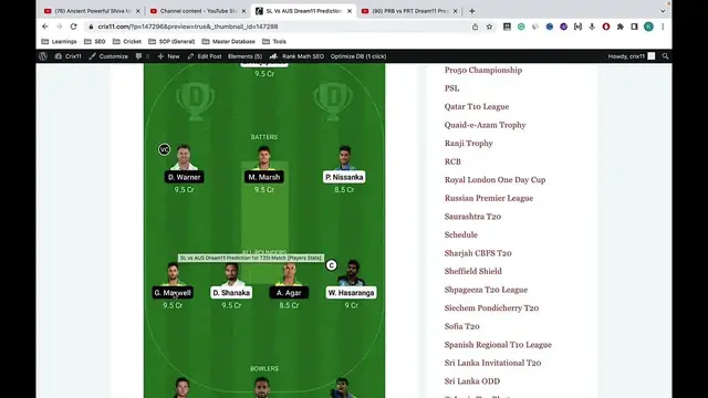Video thumbnail for SL Vs AUS Dream11 Prediction SL Vs AUS Dream11 Team SL Vs AUS Dream11 Team Today Playing 11