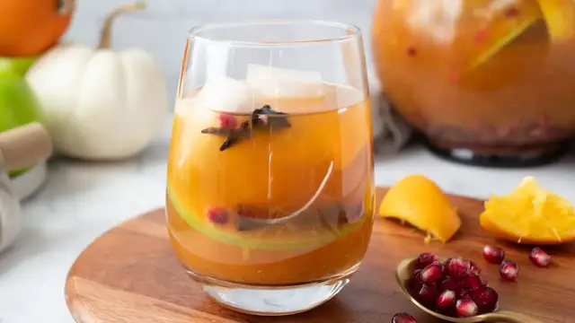 'Video thumbnail for Fall-Inspired Pumpkin Pomegranate Sangria Recipe'