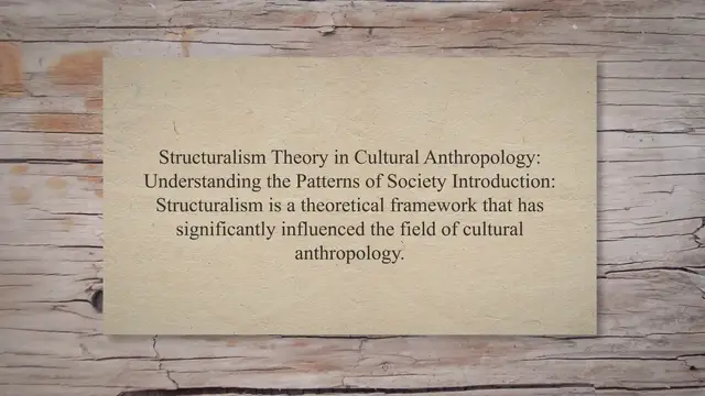 Video thumbnail for Structuralism theory in cultural anthropology