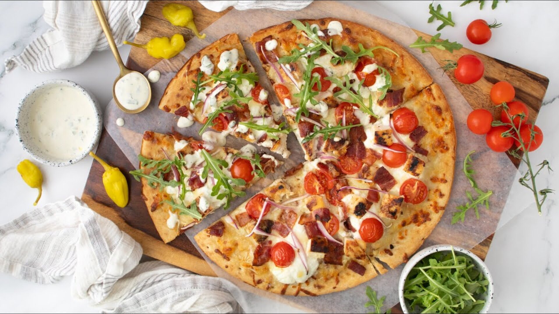 Video thumbnail for This 3-Cheese Chicken Bacon Ranch Pizza Might Ruin All Other Pizzas For You