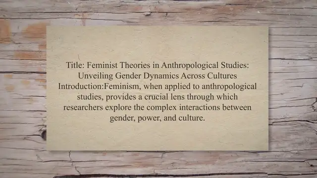 Video thumbnail for Feminism theories in anthropological studies