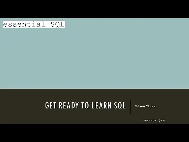 Video thumbnail for Learning SQL Tutorial - Part 10 -- Where Clause -- Answers to Homework | Essential SQL