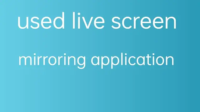 Video thumbnail for How to use live screen mirroring Application