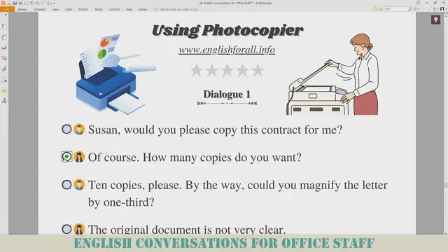 Video thumbnail for Using Photocopier -  English Conversations for Office Staff