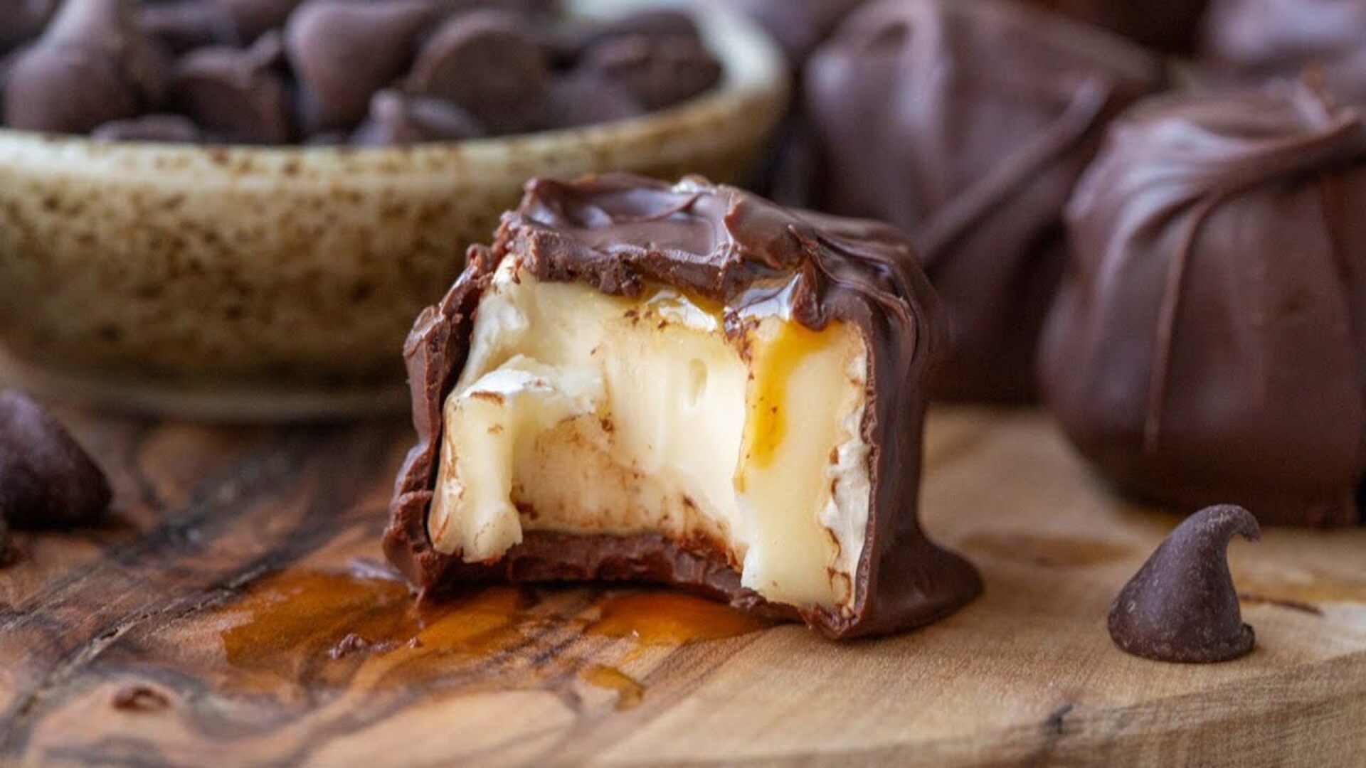 Video thumbnail for Salted Caramel Chocolate-Covered Brie Recipe