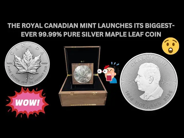 Video thumbnail for THE ROYAL CANADIAN MINT LAUNCHES ITS BIGGEST EVER 99 99% PURE SILVER MAPLE LEAF COIN - 10KG COIN