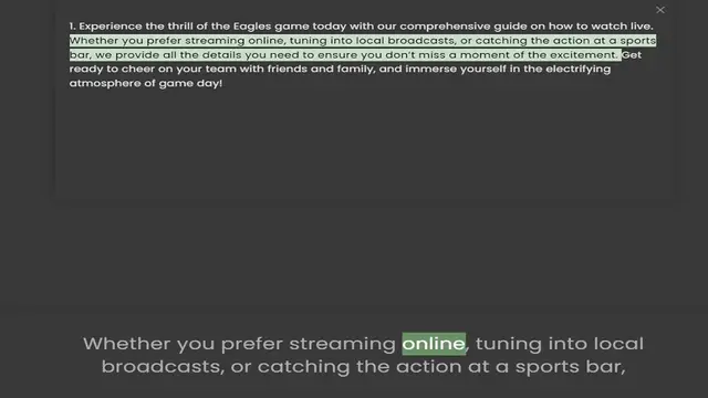 Video thumbnail for Whether you prefer streaming online, tuning into local broadcasts, or catching the action at a sports bar, we provide all the details you need to ensure you don’t miss a moment of the excitement. Get ready to cheer on your team with frien