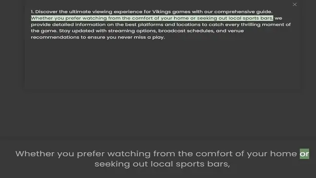 Video thumbnail for Whether you prefer watching from the comfort of your home or seeking out local sports bars, we provide detailed information on the best platforms and locations to catch every thrilling moment of the game. Stay updated with streaming o